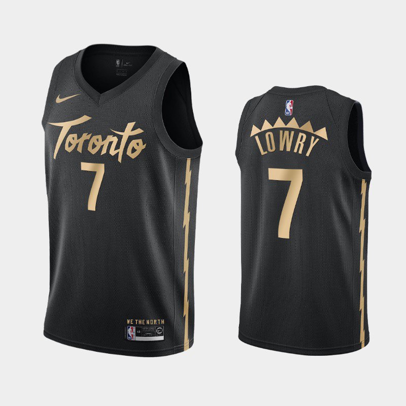 Toronto Raptors #7 Kyle Lowry Black City Jersey