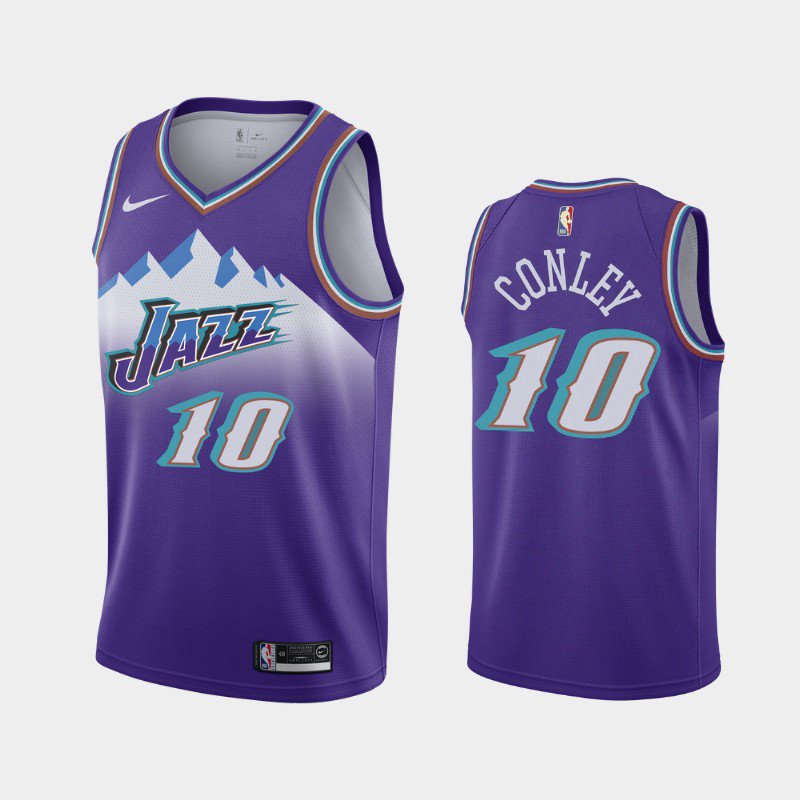 Mens Utah Jazz #10 Mike Conley Swingman Jersey Purple
