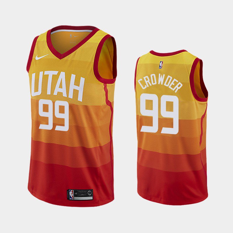 Men's Utah Jazz #99 Jae Crowder City Jersey Orange