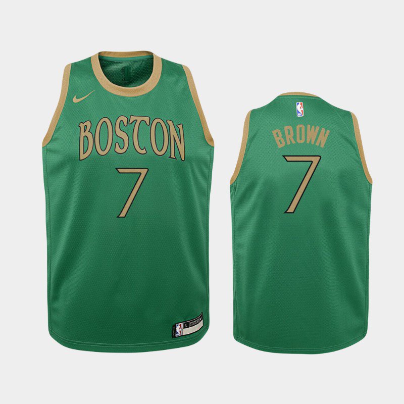Women Boston Celtics #7 Jaylen Brown City Jersey Green