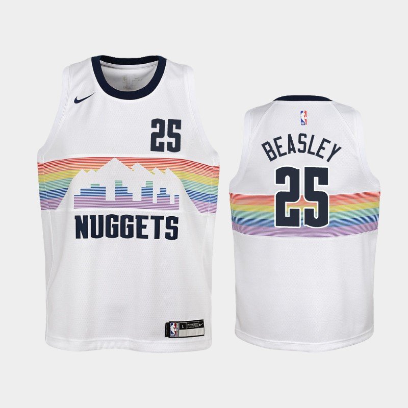 Women Denver Nuggets #25 Malik Beasley City Jersey White