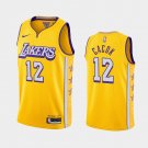 Women Los Angeles Lakers #12 Devontae Cacok Gold City Jersey