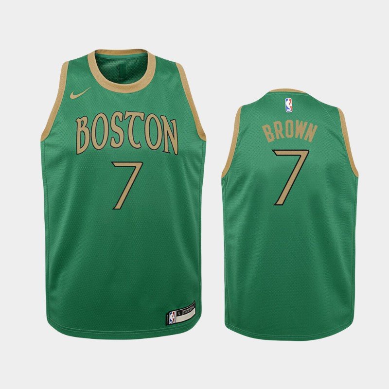 Youth Boston Celtics #7 Jaylen Brown City Jersey Green