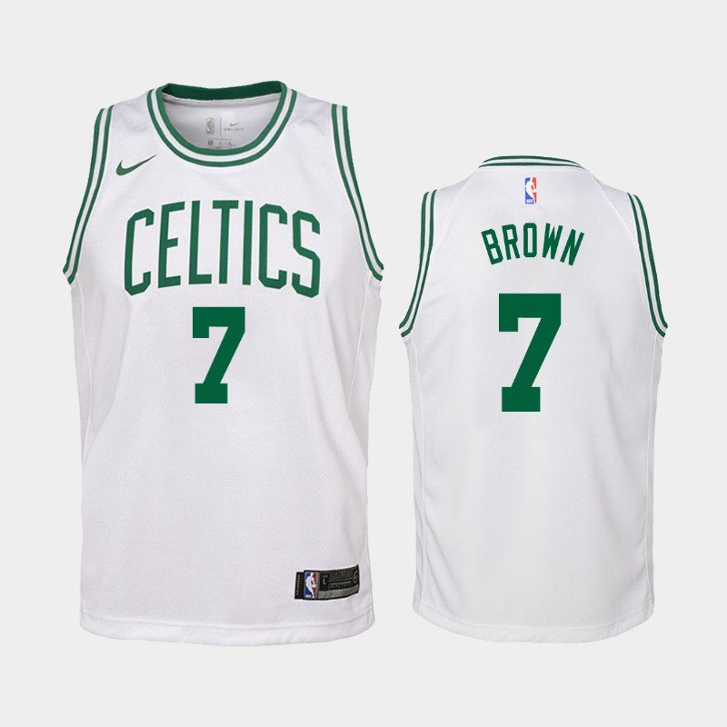 Youth Boston Celtics #7 Jaylen Brown Jersey White