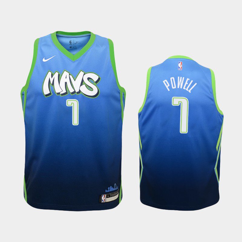 Youth Dallas Mavericks #7 Dwight Powell City Jersey