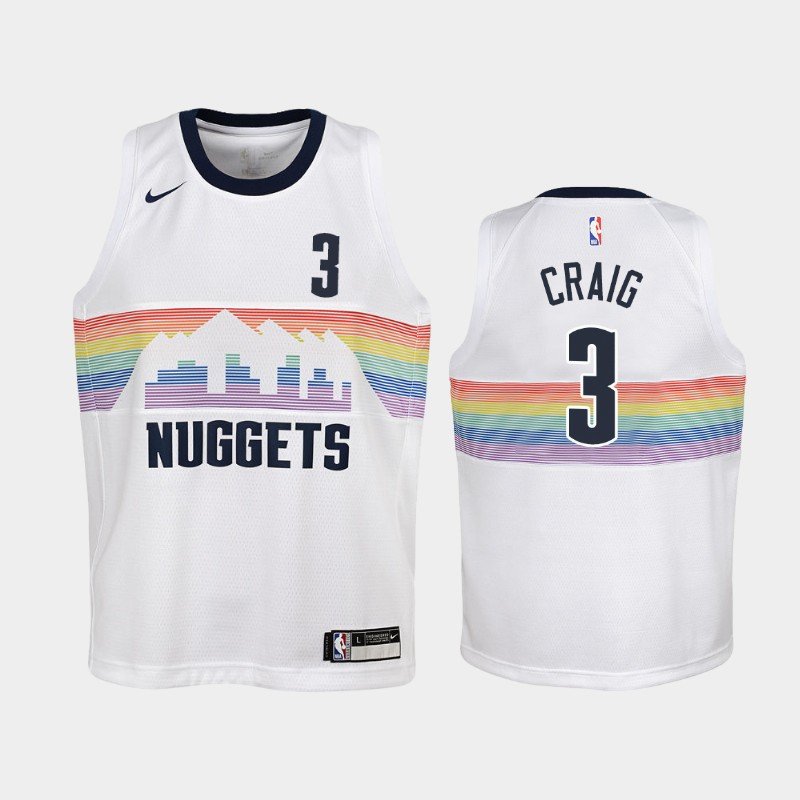 Youth Denver Nuggets #3 Torrey Craig City Jersey White