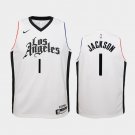 Youth Los Angeles Clippers City #1 Reggie Jackson White Jersey
