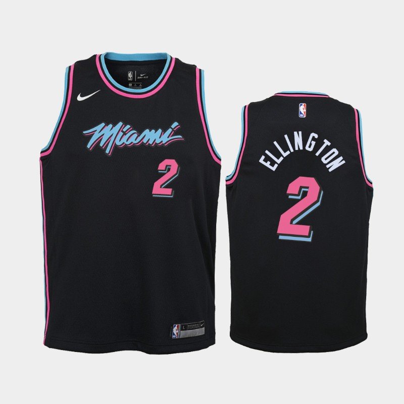 Youth Miami Heat #2 Wayne Ellington Black City Jersey