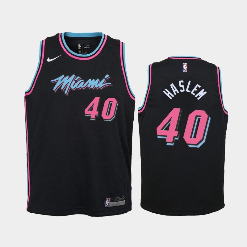 Youth Miami Heat #40 Udonis Haslem Black City Jersey