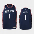 Youth New York Knicks #1 Bobby Portis City Jersey Navy