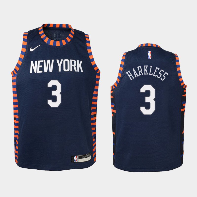 Youth New York Knicks #3 Maurice Harkless City Jersey Navy