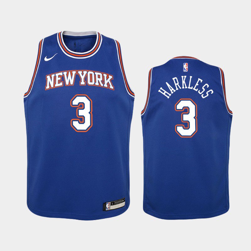 Youth New York Knicks #3 Maurice Harkless Jersey Blue