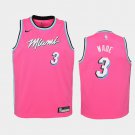 Youth Miami Heat #3 Dwyane Wade Earned Jersey Pink