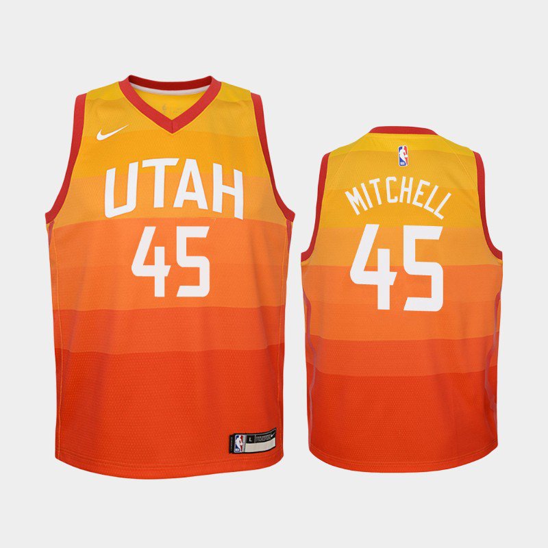 Youth Utah Jazz #45 Donovan Mitchell City Jersey