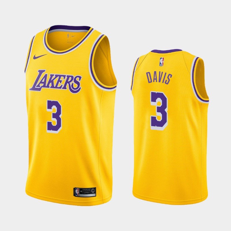 Los Angeles Lakers #3 Anthony Davis Gold Jersey