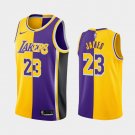 Los Angeles Lakers #23 LeBron James Split Two-Tone Jersey