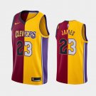 Los Angeles Lakers LeBron James Maroon Split Two-Tone Jersey