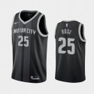 Men's Detroit Pistons #25 Derrick Rose Black City Jersey