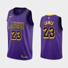Men's Los Angeles Lakers LeBron James City Jersey Purple