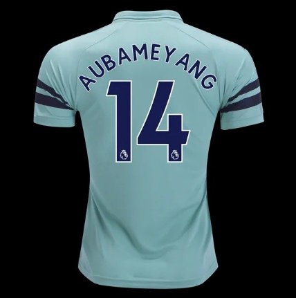 Aubameyang 14 Third Soccer Jersey 2018-19,EPL Men's Stadium Soccer Kit
