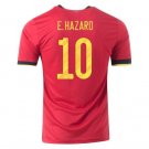 Eden Hazard #10 Belgium Home Soccer Jersey 2020 Football Tops Soccer Stadium Shirt