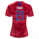 FRANCH #21 US Women's National Team 2019 Away Jersey USWNT Stadium Shirt WWC Football Tops