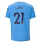 Silva #21 Manchester City Home Soccer Jersey 20 21 Men's Football Tops Stadium Shirt