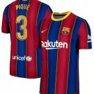 Pique #3 Barcelona FC Home Soccer Jersey 20 21 La Liga Men's Soccer Stadium Football Shirt