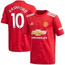 Rashford #10 Manchester United Home Soccer Jersey 2020 21