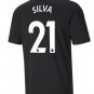 SILVA 21 Manchester City Away Jersey 20 21 Man City Stadium Football Shirt
