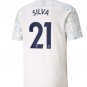 SILVA Manchester City 20 21 Third Jersey Man City White Stadium Football Shirt