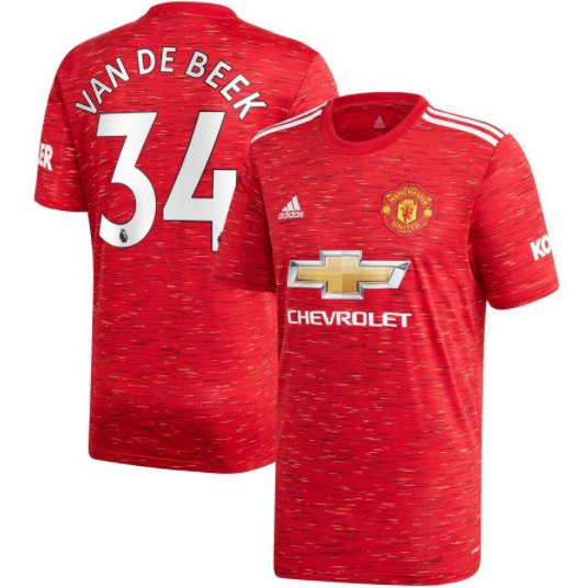 Van De Beek #34 Manchester United Home Soccer Jersey 2020 21 EPL Stadium Shirt