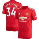 Van De Beek #34 Manchester United Home Soccer Jersey 2020 21 EPL Stadium Shirt