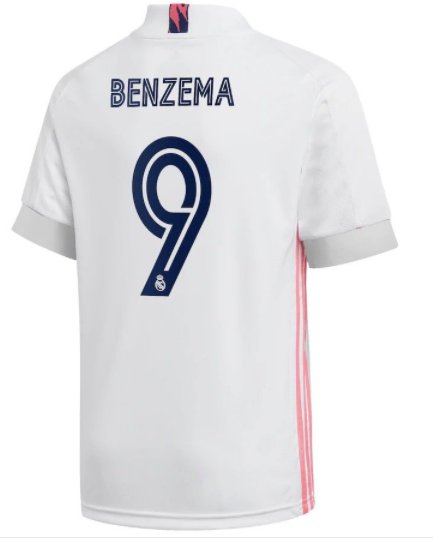 Karim Benzema #9 Real Madrid Home Soccer Jersey 20 21 Men's Stadium ...