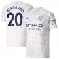 BERNARDO Manchester City 20 21 Third Jersey Man City White Stadium Football Shirt
