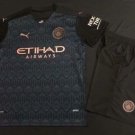 Kids Manchester City 20 21 Away Soccer Jersey Stadium Shirt Soccer Team Uniform