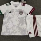 Kids Mexico 2020 Away Soccer Jersey White Stadium Football Shirt With Shorts