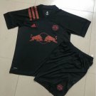 Kids New York Redbulls 2020 Away Soccer Jersey Black Stadium Football Shirt With Shorts