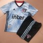 Kids Sao Paulo FC Third Soccer Jersey White Stadium Football Shirt With Shorts