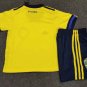 Kids Sweden National Home Soccer Jersey Yellow Stadium Football Shirt Team Uniform