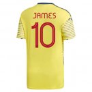 James #10 Colombia 2019 Home Soccer Jersey Men's Copa Football Stadium Shirt Yellow