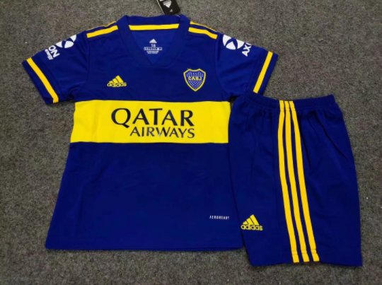 Kids Boca Juniors Home Soccer Jersey 2020 Stadium Football Shirt Team Uniform