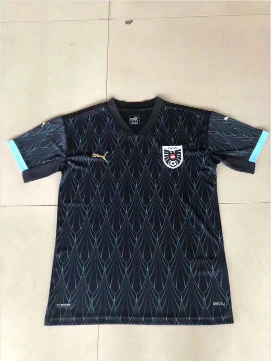 Austria 2020 Away Soccer Jersey Black Men's Soccer Stadium Football Shirt