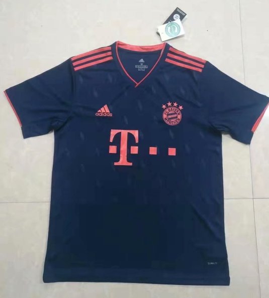 Bayern Munich 19 20 Third Soccer Jersey Blue Men's Soccer Stadium Football Shirt Soccer Kit