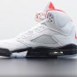Air Jordan 5 Fire Red 2020 Silver Tongue DA1911-102