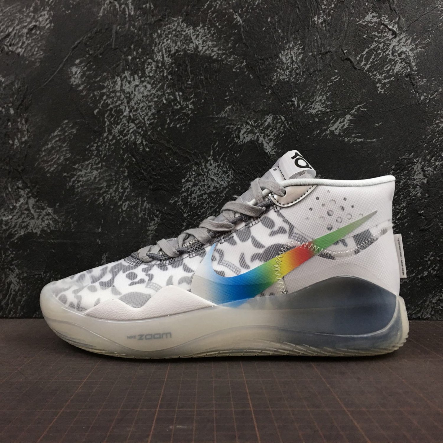 Mens Nike KD 12 Multi-Color White Grey AR4230-106