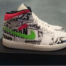 Jordan 1 Mid All Over Logos