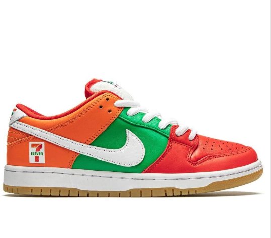 7 Eleven x SB Dunks Low Green Red Orange