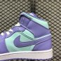 Air Jordan 1 Mid Cloud White Purple Aqua Blue 554724-500