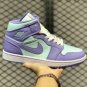 Air Jordan 1 Mid Cloud White Purple Aqua Blue 554724-500